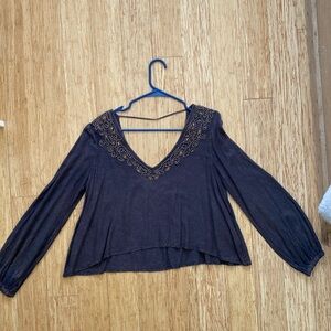 Urban Outfitters Brown Long Sleeve Gold Details